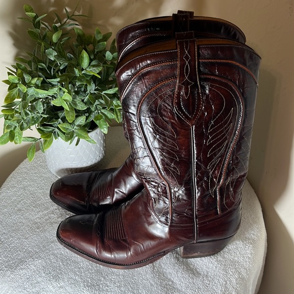 Retro Dan Post Brown Western Cowboy Boot / Women’s 9.5/10 / Men’s 9/Fits smaller - Picture 3 of 9